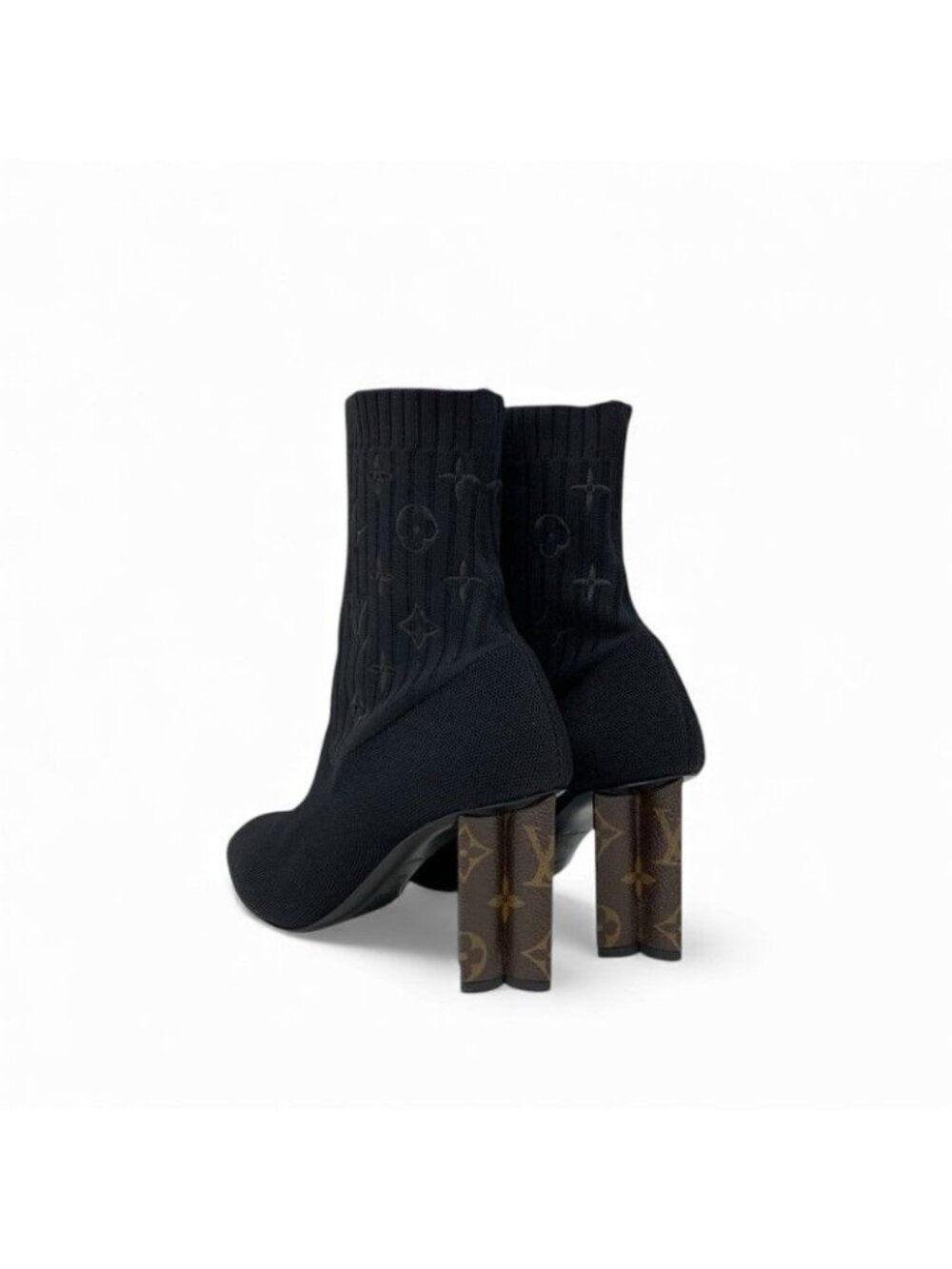 Louis Vuitton Silhouette Line Monogram Boots Short Shoes Fabric Leather - Picture 4 of 9